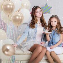 20/40pcs Matte White, Pearl White, Transparent And Metallic Champagne Gold Balloons, White Theme Balloon Set, Suitable For Birthday Gifts, Birthday Parties, Wedding Decorations, Graduation, School Season, Engagement, Bridal Shower, Balloon Arrangements, Balloon Parties, Photo Props, And Decorations - White - View 4