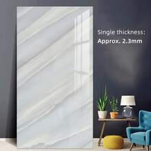 10 Pack Self-Adhesive Marble Tiles Sticker Stick On Wall Floor Kitchen Bathroom - White Stripes - View 10