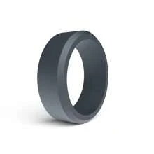 Anillo de silicona - 8 mm de ancho, diseño de borde biselado, perfecto para deportes y regalo del Día de San Valentín