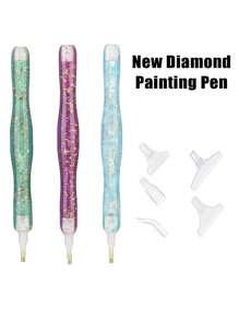 6Pcs New 5D Diamond Drawing Art Pen DIY Handmade Resin Diamond Painting Pen Tools Efficient Diamond Art Pens Tools For DIY Diamond Rhinestone Painting Crafts Making Tool Supplies Comes With 6 Replacement