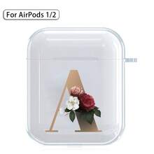 字母耳机盒适用于 (1/2/3/4代)/ Pro/Pro 2 印花金色字母软硅胶无线蓝牙耳机充电盒保护套 - 無色 - 查看 29