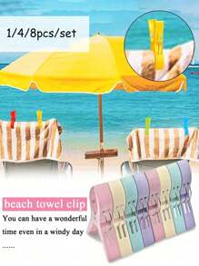 8 piezas de clips para toallas de playa, clips de plástico para toallas de playa, pinzas de ropa, pinzas a prueba de viento, pinzas grandes y lindas a prueba de viento, clips de plástico para colchas, utiliza estos clips coloridos y duraderos para asegurar tus toallas de playa. Clips para sillas de piscina, clips colgantes grandes, clips a prueba de viento para sábanas y calcetines, adecuados para uso doméstico y de viaje.