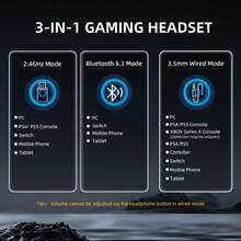 ATTACK SHARK L80PRO Wireless Gaming Headset Lightseed Tech-Built-In&Detachable Dual Microphone-Lightweight Headphone With Tri-Mode(2.4GHz USB C&A Dongle/BT/Wired)- Compatible With PS4, Compatible With PC Switch Win - Multicolor - View 4