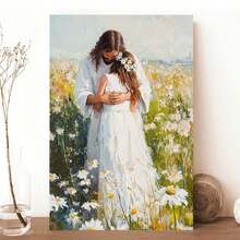 Pintura póster de arte de pared cristiano de Jesús abrazando a una mujer, impresiones de arte de Jesús LDS, arte bíblico de Jesús con una mujer, arte de pared de Jesús, póster de lienzo cristiano - Beis - Ver 6