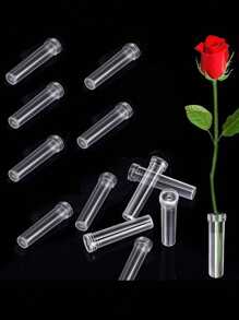 50/30/20/10/5pcs Flower Water Tubes 2.8 Inch Plastic Water Tubes For Flowers Floral Vials With Caps For Decoration Flower Arrangement Gifts Birthday Graduation