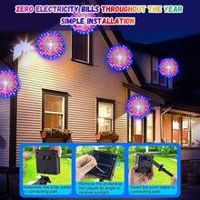 90/150/200 Luces solares LED tipo fuegos artificiales, 8 modos, lámpara solar colgante resistente al agua, adecuada para pérgola/jardín/fiesta/boda/decoración navideña, aplicable para diversos festivales, Navidad, Halloween, temporada de graduación y talla grande - Negro - Ver 6