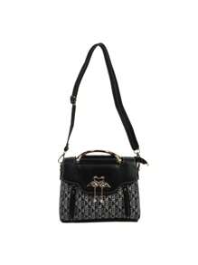 1 Pezzo Borsa a tracolla in pelle PU con stampa di moda, borsa a tracolla elegante di piccole dimensioni di design di lusso, borsa a tracolla messaggera, accessorio per la scuola, back to school