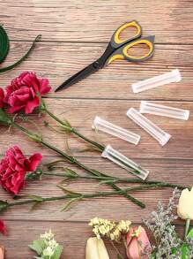 50/30/20/10/5pcs Flower Water Tubes 2.8 Inch Plastic Water Tubes For Flowers Floral Vials With Caps For Decoration Flower Arrangement Gifts Birthday Graduation