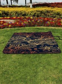 1pc Stylish Patterned Picnic Mat, Thick Waterproof Outdoor Camping Mat, Portable Picnic Cushion With Design