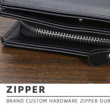 New Zipper Short Wallet Men's Multi-Card Fashion Vertical Mini Button Wallet Men's Card Bag Black Card Holders Waller Purse Men Anniversary Gift Gift For Men Gift For Men Gift For Men Gift For Men Gift For Men Gift For Men
