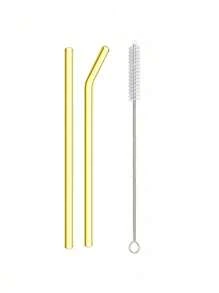 8Pcs Colorful Glass Straws With 2 Cleaning Brushes - 8mm Reusable Drinking Straws, 4 Straight & 4 Bent, Party Supplies For Smoothies, Cocktails, Iced Coffee, Perfect Gift For Home, Weddings, Or Events