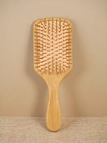 1 把竹制气垫梳，大/中号，带防滑手柄，天然竹制气垫梳，易于梳理头发，男女通用，便携式梳子，按摩头皮，万圣节礼物，圣诞节礼物 - 杏色 - 查看 9