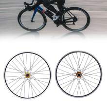 CNCEST Mountain Bike Wheelset, 29 Inch Aluminum Alloy Rim Disc Brake MTB Wheelset, Quick Release Front Rear Wheels Bike Wheels, Double Six-Hole Disc Fit 7-12 Speed Cassette Bicycle Wheelset (Gold)