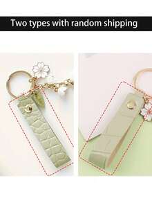 铃兰花钥匙扣情人节礼物绿色女士钥匙扣 PU 皮革汽车钥匙扣配件礼物，包包吊坠，可挂在背包、手提包、单肩包、购物袋、汽车钥匙、门钥匙、手机配件上 - 彩色 - 查看 8