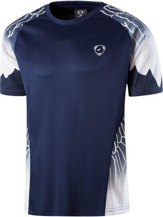 jeansian 1pc Men Navy Blue Fitted Short Sleeve Sports T-Shirt, Suitable For Tennis, Golf, Bowling, Running, Moisture Wicking Fabric LSL229