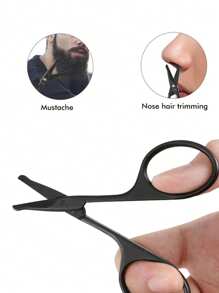 Household Beauty Tools: Small Scissors, Nose Hair Trimmer, Rounded Eyebrow Scissors, Stainless Steel Scissors - And 2pcs Anti-Scratch Double-Headed Nose Hair Trimmer
