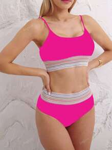 Nuevo y elegante bikini de alta gama y sexy para spas y natación, traje de baño de dos piezas dividido al estilo europeo y americano para mujeres