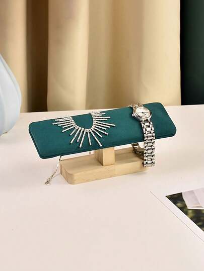 1 قطعة حامل عرض مجوهرات من الخشب الصلب أنيق، حامل سوار طبقة واحدة، منظم أنيق للساعات والقلائد، حل تخزين ديكور المنزل للاكسسوارات الأنيقة، مثالي كهدية في المناسبات الخاصة والأعياد، مثالي لعرض مجموعة المجوهرات المفضلة بأناقة