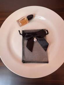 10 chiếc/gói Túi rút Organza hình nơ ngọc trai, Túi đựng trang sức quà tặng cho tiệc cưới, quà tặng nhỏ và bao bì thực phẩm - Nhiều màu - Xem 3