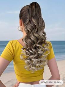 Claw Ponytail Extension Hair Accessories Ombre 22 Inch Long Deep Wave Heat Resistant Fiber Synthetic Ponytail Hairpiece For Women Girls Daily Used