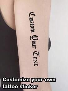 1-20Pcs Custom Temporary Tattoos With YOUR Words Or Phrase, Customize Your Own Tattoo Sticker, Personalized Tattoos, Fake Tattoos, Quote Tattoos, Phrase Tattoos, Word Tattoos 4-10cm Long, Due To The FONT And LENGTH Of The Text,Multi-Functional,Ornamental,Letter,Solid Color,Exquisite,Stylish,Vintage,Modern,Colorful,Leisure,Basics,Casual,Soft,Unique,Customized,Personalized,Custom,Ideal Gifts For Her,Girlfriend,Her,Boyfriend,Friends
