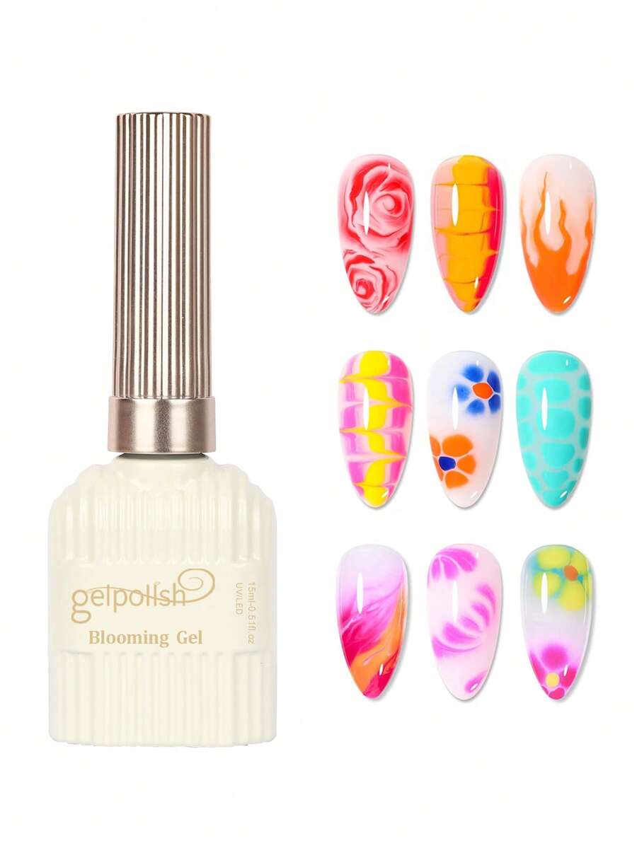 GELPOLISH 15毫升绽放凝胶指甲油,透明UV LED花朵凝胶,可打造大理石纹、天然石材、水彩花卉图案,可卸除凝胶指甲油,DIY美甲设计,美甲礼品,适合女性 - 無色 - 查看 1