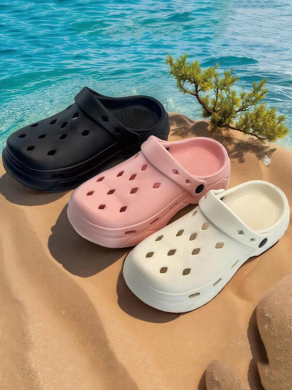 صنادل سميكة الأساس قابلة للتنفس جديدة للصيف، مصنوعة من مادة EVA ناعمة وخفيفة الوزن [ضروري للجيم] أحذية ثقوب مفتوحة للجنسين، صنادل رياضية سريعة الجفاف، أحذية السباحة، قابلة للارتداء مزدوج