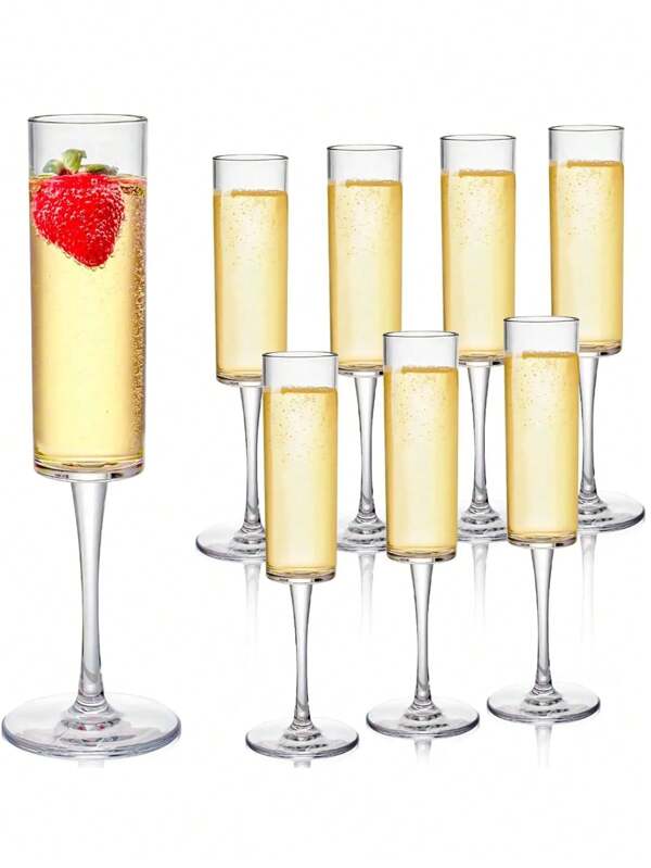 10 Straight, High Quality Champagne Glasses (150ml), Large Capacity, Cocktail Glasses, 5oz Reusable Elegant Cups, Suitable For Weddings, Birthdays, Parties, Parties, Celebrations, Suitable For Outdoor Activities, Camping, Gift For Father