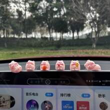 6pcs Cute Pig Micro-Landscape Decor, Handmade Tabletop Ornaments, Premium Resin Crafts, Creative Car Accessories