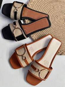 Women Flat Sandals - Camel - View 2