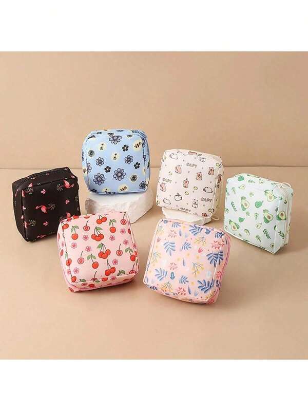 1 pieza Bolsa de almacenamiento nueva y linda para toallas sanitarias, portátil para el período menstrual de las mujeres, disponible en varios colores para el regreso a la escuela, útiles escolares