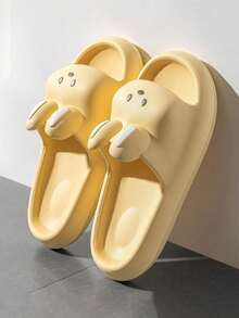 2026夏季女童兔子拖鞋，可爱卡通公主防滑浴室淋浴凉鞋 - 黃色 - 查看 3