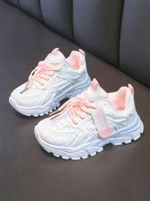 Girls' Low-Top Casual Sneakers, Comfortable Non-Slip Sports Shoes, Suitable For Outdoor Activities - Pink - View 8