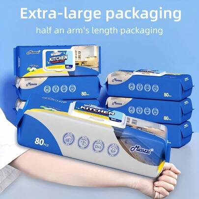 3/6/18 Packs Extra Large Extra Large Kitchen Cleaning Wipes,Wet Wipes-80pcs/Packs, Wipes Kitchen Cleaning,Pearl Weave Non-Woven Fabric,Grease Removal,Disposable Degreasing Wipes For Stove, Oven, Dishes