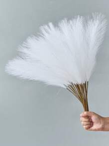 12/24pcs Artificial Reed Grass Boho Decor Faux Pampas Grass Large Tall Fluffy Artificial Fake Flower Bulrush Reed Grass For Vase Filler Farmhouse Home Kitchen Bohemian Decoration, Room, Wedding Party Decor (Black), Valentine Day, Gift Gifts Birthday Graduation