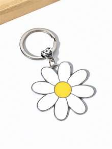 1pc Colorful Enamel Daisy Flower Key Chain, Party Favor Key Ring Car Accessories Bag Charm - Multicolor - View 12