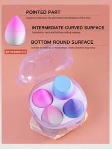 Makeup Sponge 4 Pcs Set With Storage Box, Latex-Free Boun Boun Beauty Sponge For Blending, Makeup Sponges For Foundation Liquid Cream And Powder. Enhanced Make Up Application - 彩色 - 查看 5