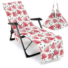 1pc Foldable Beach Chair Cover That Can Be Folded Into A Tote Bag, With Side Pockets For Glasses And Phone, Convenient For Beach, Pool, Hotels Beach Essentials - Multicolor - View 12