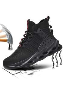 Nuevos zapatos de seguridad para hombres, zapatos de trabajo antiaplastatamiento, botas de hombre antitachuelas para exteriores, zapatos con punta de acero de protección ligera