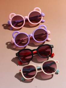 4pcs/Set Cute Hand-Shaped Kids Eyewear Accessories, Fashion Daily 2-8 Years Old Children Eyeglasses, Photography Decoration Glasses - Multicolor - View 2