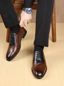 Mioeert Zapatos formales de vestir para hombres, zapatos oxford de negocios, zapatos derby, zapatos abrocha-ala estilo retro