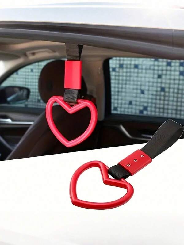 1 قطعة قلب شكل علاق تحذير لمؤخرة السيارة، إكسسوار سوار معلق للحافلة، وضع جانبي أيسر، مصنوع من بلاستيك متين، إكسسوار سيارة عملي