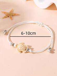 1 pieza Pulsera colgante de tortuga marina, adecuada para el atuendo de verano, vacaciones en la playa y viajes