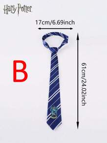 Harry Potter Corbata de 1/4 piezas con licencia oficial de Harry Potter, estilo de la escuela Hogwarts Gryffindor, Slytherin, Ravenclaw, Hufflepuff, con nudo manual, insignia a rayas, moda de punto, accesorios de la película, estilo universitario británico, decoraciones de escritorio, regalo de cumpleaños, Navidad, Halloween para fanáticos de Harry y amigos y familiares