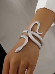 1pc Elegant Party Snake-Shaped Bracelet, Luxurious, Minimalist, Chic Design, Suitable For Party, Formal Dinner, Outdoor Outing, Couple Date, Friends Gathering, Graduation, Gift