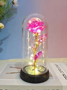 1 件玻璃发光玫瑰，玫瑰人造花，多色塑料仿花，女士礼物，妈妈生日礼物，感恩节，情人节 - 彩色 - 查看 19