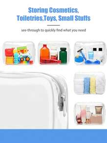 4/3/2/1 pieza(es) Bolsas de aseo de moda y sencillas para hombres y mujeres, bolsas cosméticas transparentes y impermeables del tamaño de un cuarto de galón para viajar, adecuadas para ambos géneros, se pueden llevar a bordo de aviones y regalar