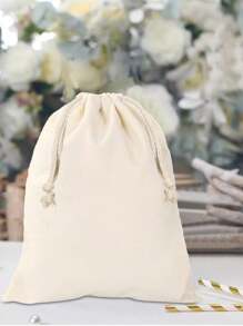 10pcs/Set Fashion Solid Color Tote Bag, Beige Reusable Canvas Foldable Shopping Bag, Unisex Travel Handbag, Large Capacity, Convenient, Suitable For Girls, Female College Students, Office Ladies, Great For Work, Back To School, Middle School, High School, University, Vacation