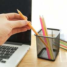 1 Multifunctional Metal Mesh Pen Holder, Pen Case, Creative Design, Pen Jar, Metal Texture, Sturdy And Durable, Classroom Storage, Desktop Decoration, Stationery, Office, Desk Accessories, School Supplies, Back To School.