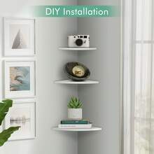 3Pcs Floating Corner Shelf Wall Mounted Storage Rack Bookshelves Home Furniture Office Decor - Multicolor - View 10